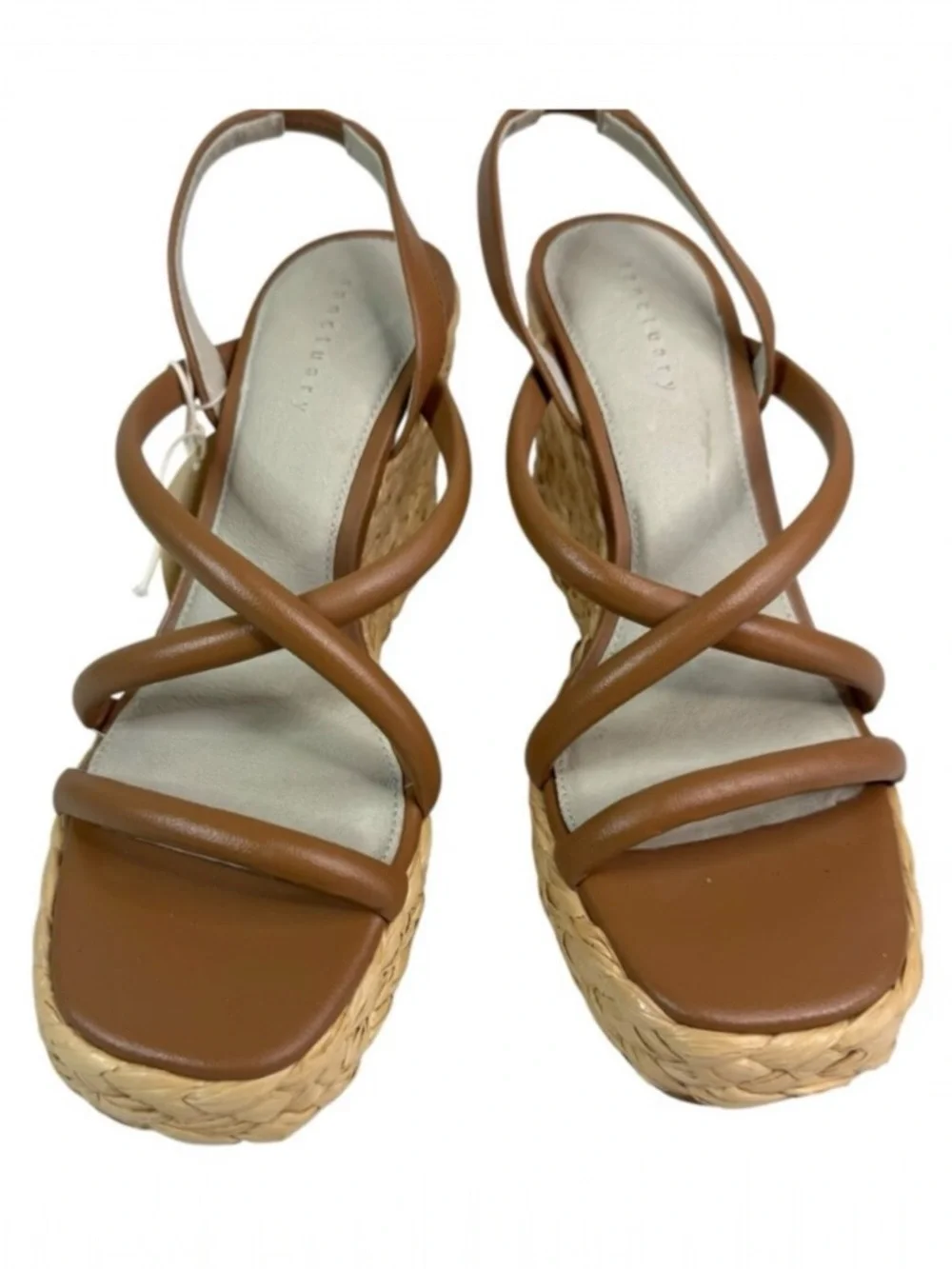 Sanctuary Tan Leather Strappy Wedge Sandals Size 8.5M | NWT $129 | Wedge Heels